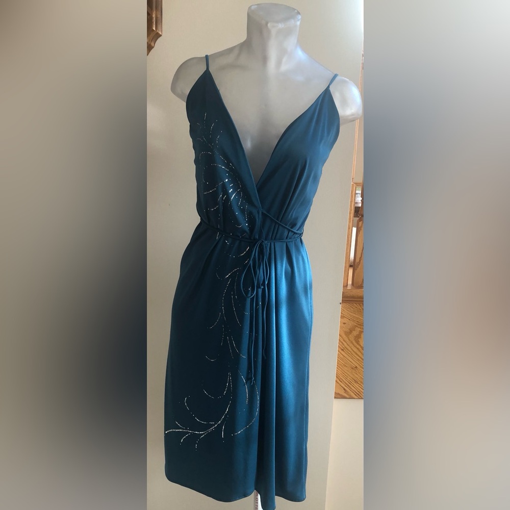 Vintage Size 3/4 Spaghetti Strap Wrap Around Fancy Dress